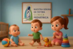 illustración de crecimiento con logo de la clínica pediátrica Nuestra Señora de Fátima